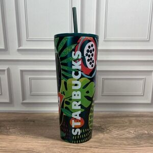 Starbucks Tumbler Cold Cup 24oz Hawaiian Collection Tropical Stainless Steel